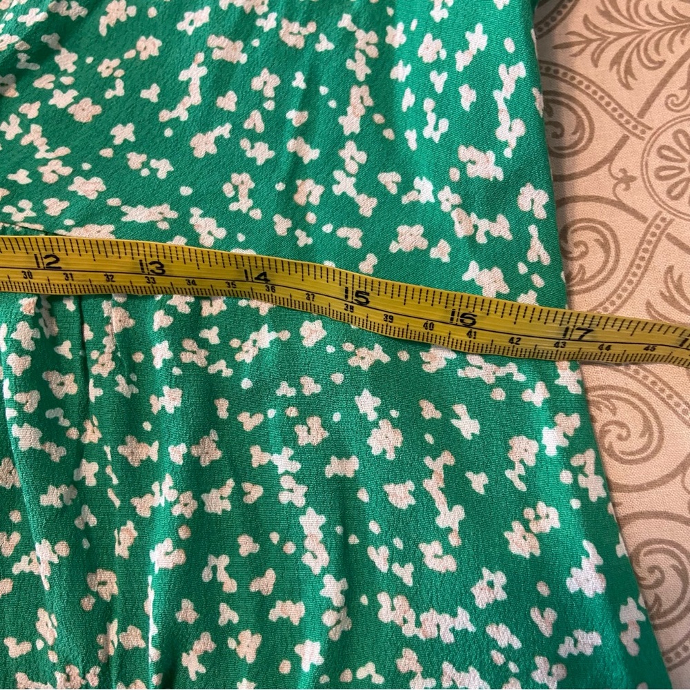 Seraphine Maternity Green White Floral Ditsy Midi Babydoll Tie Dress Size 6 - Picture 4 of 13